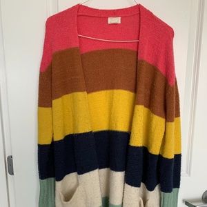 Caslon Striped Cardigan with Pockets